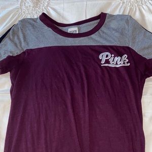 victoria’s secret PINK shirt medium purple and grey 🤍💜
